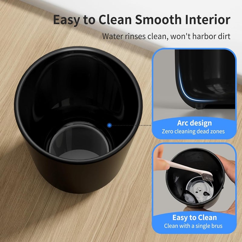 MOPMS Toothbrush Cup 13oz 380ml, Unbreakable Reusable Bathroom Tumbler 1Pc, Non-Slip Plastic Bathroom Cup Toothbrush Holders for Bathroom, Black - Image 3